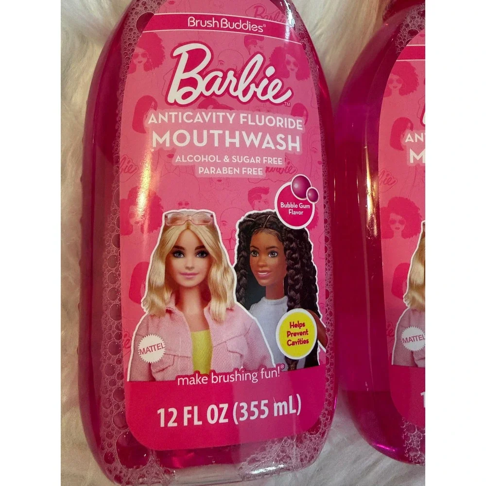 Barbie Brush Buddies Anticavity Fluoride Mouthwash Bubble Gum 12oz 2 Pack 88146